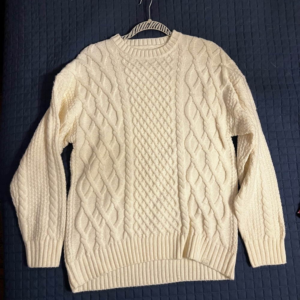 Classic Cream Cable Knit Sweater
